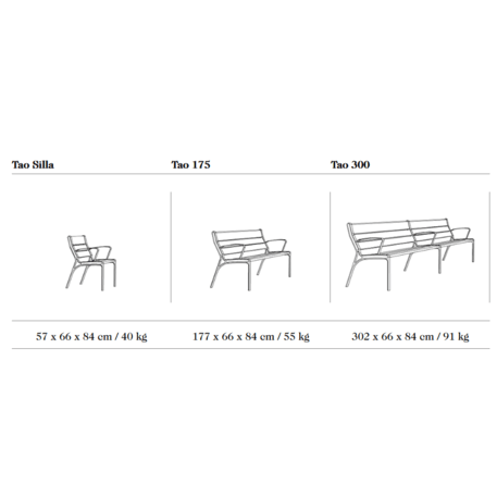 Metal bench 'Tao'