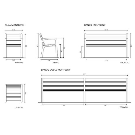 Metal bench 'Montseny'