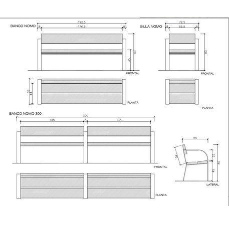 Metal bench 'Nomo'