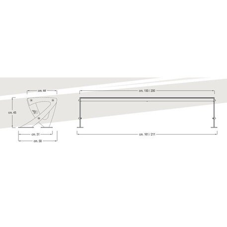 Panca in metallo 'Teulada 1137-P'