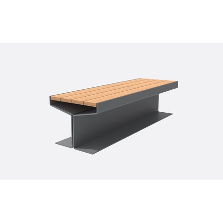 Уличная металлическая скамейка 'Y / Concrete / Wood IROKO'
