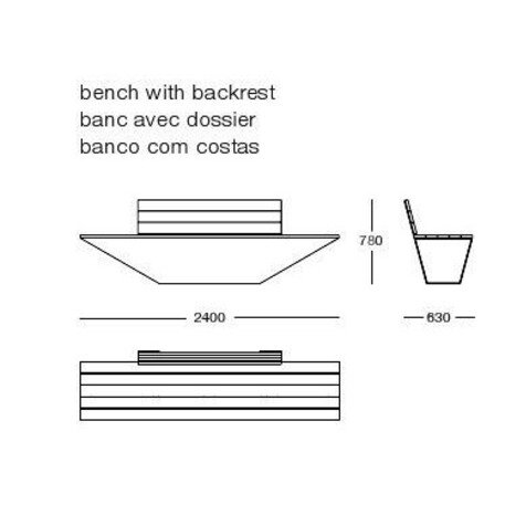 Metal bench 'Oco W/OB'