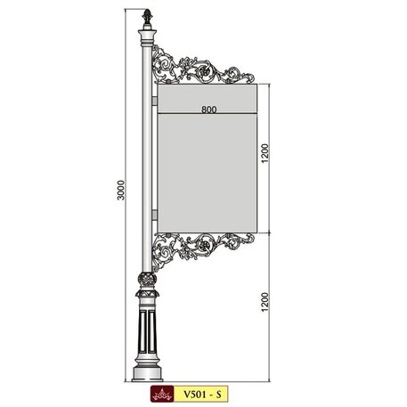 Informacinis stendas, stovas 'STF/V.501-S/MDL'