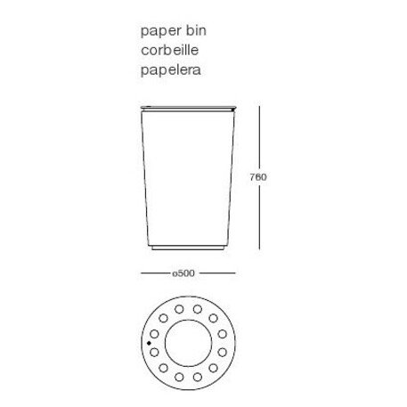 Concrete litter bin 'POP / 50L'