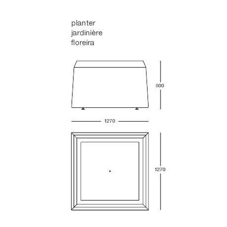 Blumentopf aus Metall '1270mm / INTERCONTINENTAL'