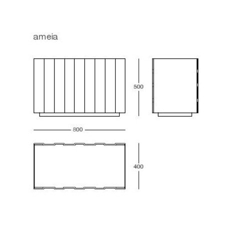 Metāla puķu pods 'Ameia / 800x400x500mm'