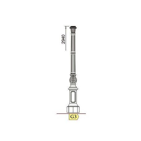 Słup do oświetlenia ulicznego 'G3-S3_H/410cm'