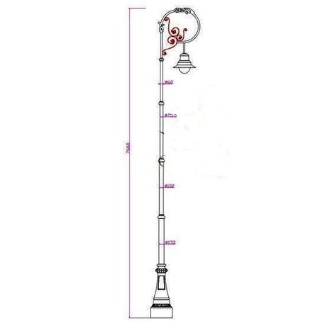 Tänavavalgustuse postid 'KT1H1-KL1_H/770cm'