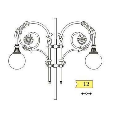 Ielu apgaismojuma stabi 'M2H2-L2_H/640cm'