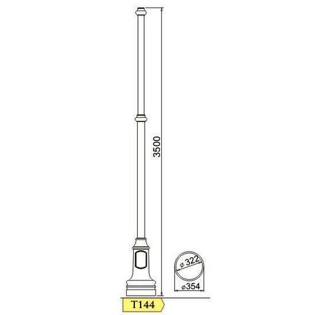 Post di illuminazione stradale 'T144-H1-H/510cm'