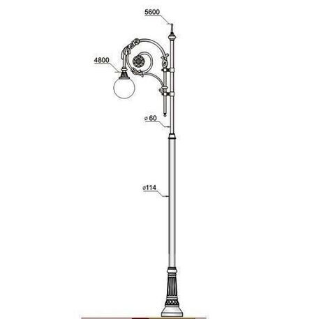 Street Lighting Post 'T28-L1_H/560cm'