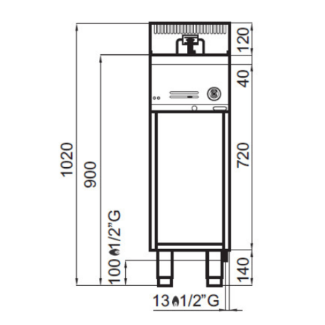 Dujinė gruzdintuvė - fritiūrinė (8Ltr. / 6,6kW / Lorenzo 600)