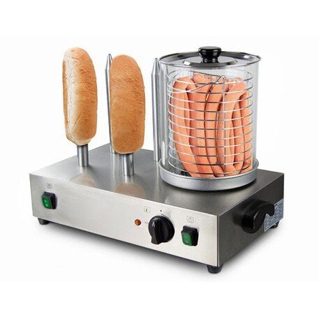 Šildytuvas 'Hot Dogs' dešrainių gamybai su 4-iais stipinais