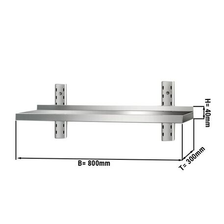 Edelstahl hängendes Regal (800 x 300 x 40mm)