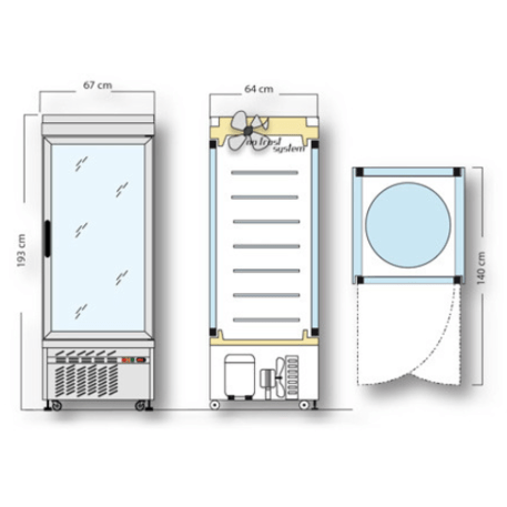 Vertikali šaldoma vitrina (430ltr. +2°C /+ 10°C)