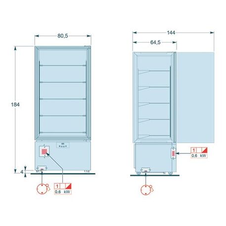 Vertikali šaldoma panoraminė vitrina (490L +5°C /-22°C)