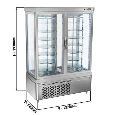 Vertikali šaldoma vitrina su apvaliomis stiklo lentynomis 10vnt. (935L +2°C /+ 10°C)