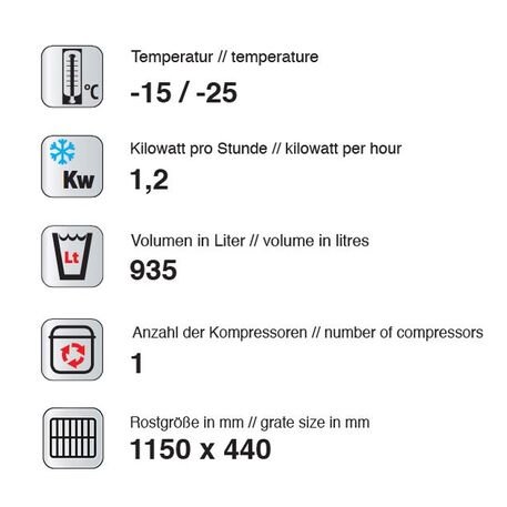 Vertikali šaldoma vitrina (935L -5°C /-25°C)