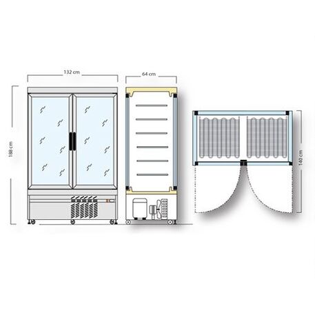 Vertikali šaldoma vitrina (935L -5°C /-25°C)