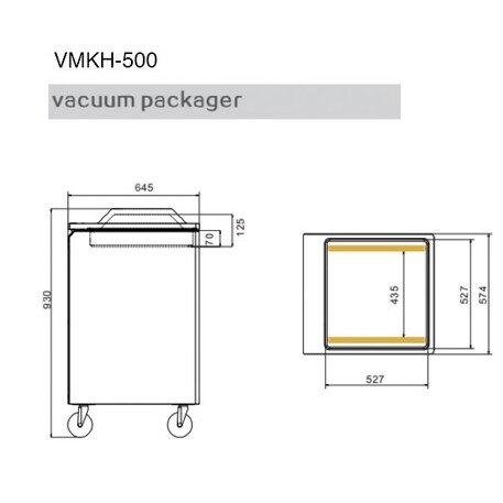 Vacuummachine 20m³/h - 490mm