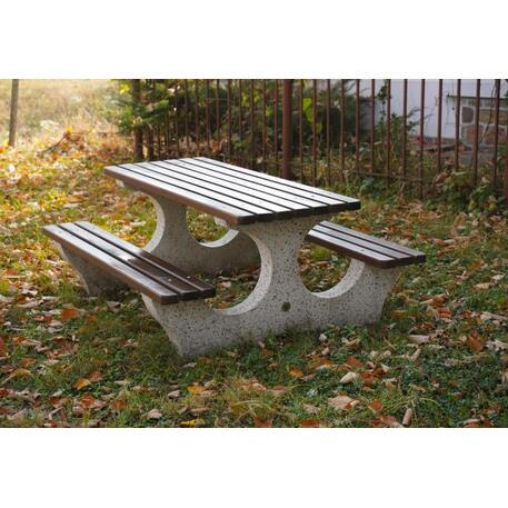 Concrete table + bench 2pcs. '190x148xH/72cm / BS-108'