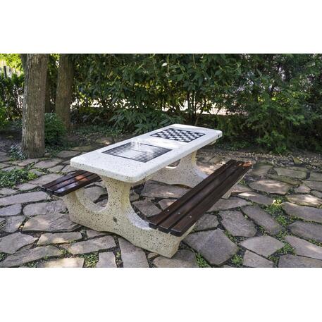Concrete playing table and benches 2 pcs. '190x148xH/74cm / BS-115'