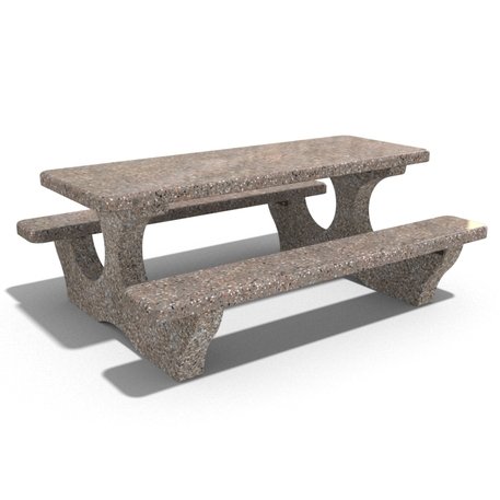 Concrete table + bench 2pcs. '190x148xH/74cm / BS-118'