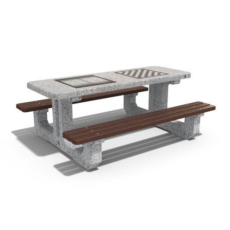 Concrete playing table and benches 2 pcs. '190x148xH/74cm / BS-221'