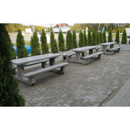 Concrete table + bench 2pcs. '190x148xH/74cm / BS-222'