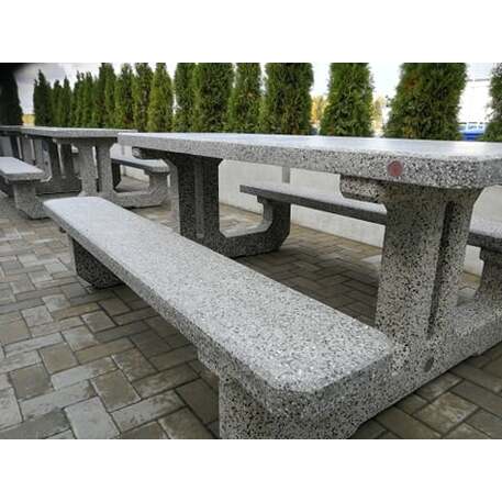 Stół betonowy + ławka 2szt. '190x148xH/74cm / BS-222'