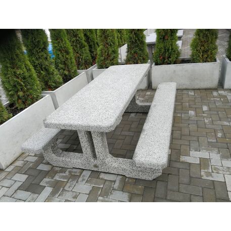 Tavolo e panche in cemento 2 pezzi '190x148xH/74cm / BS-223'