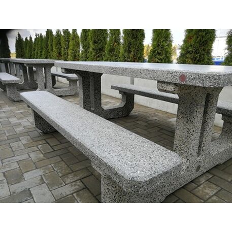 Tavolo e panche in cemento 2 pezzi '190x148xH/74cm / BS-223'