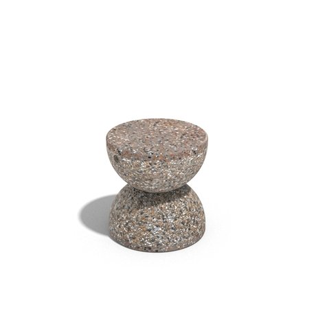 Betoninis su granito skalda lauko pufas, bortelis 'Ø 40xH/42cm / BS-112'