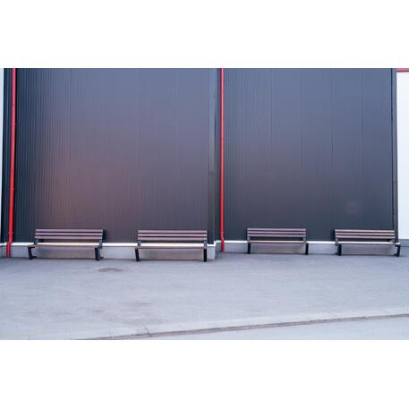 Modernaus stiliaus metalinis lauko suoliukas, IROKO mediena '191x56xH/82cm / MS-124'
