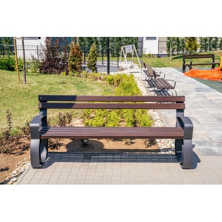 Outdoor metal bench with backrest '190x60xH/82cm / MS-87'