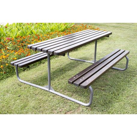 Metal bench + picnic table 