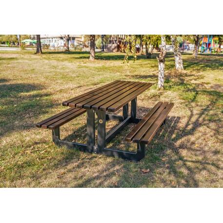 Metal bench + picnic table 