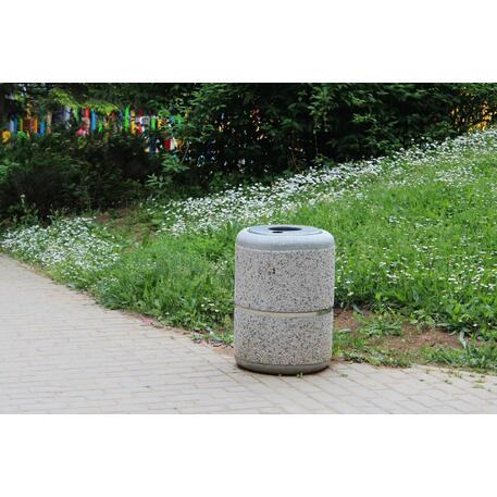 Betoninė su granito skalda lauko šiukšliadėžė 'Ø 45xH/65cm 35L / BS-36