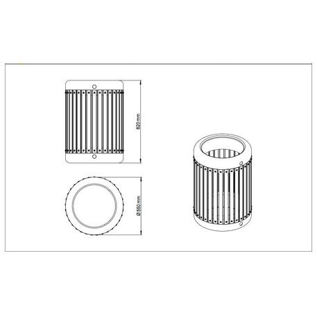 Concrete litter bin 'Ø 55xH/82cm 70L / BS-45'