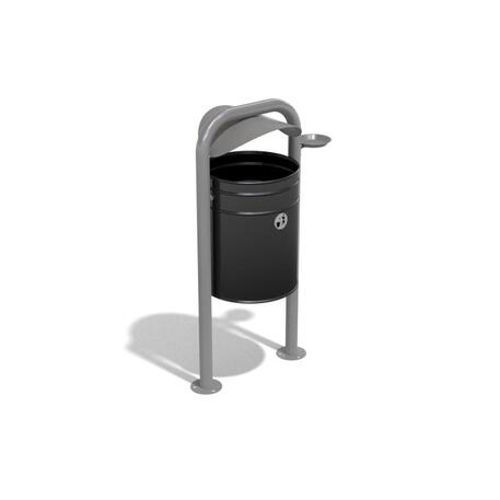 Metal litter bin with concrete base '50x32xH/90cm 30L / BS-91'