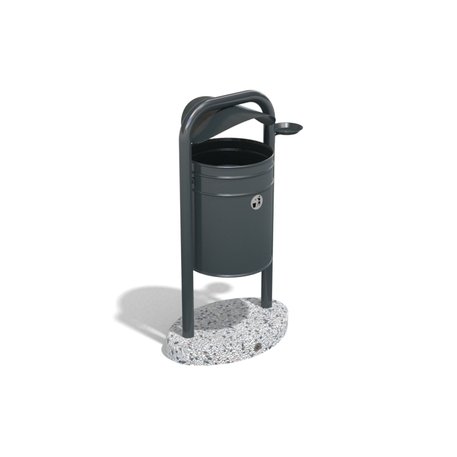 Metal litter bin with concrete base '50x32xH/90cm 30L / BS-91'