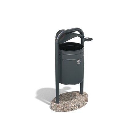 Metal litter bin with concrete base '50x32xH/90cm 30L / BS-91'