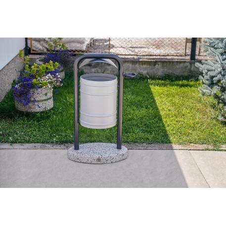 Metal litter bin with concrete base '50x32xH/90cm 30L / BS-91'