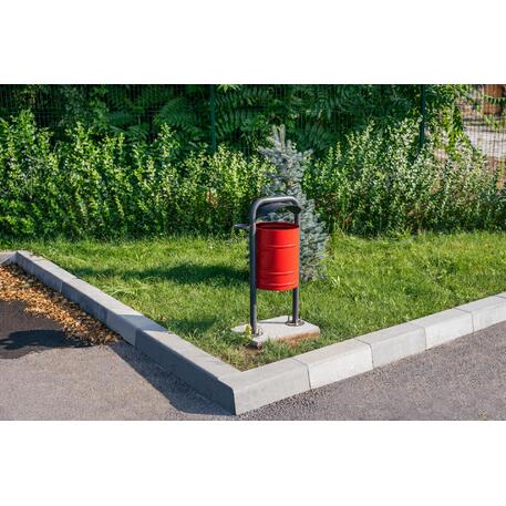 Metal litter bin with concrete base '50x32xH/90cm 30L / BS-91'