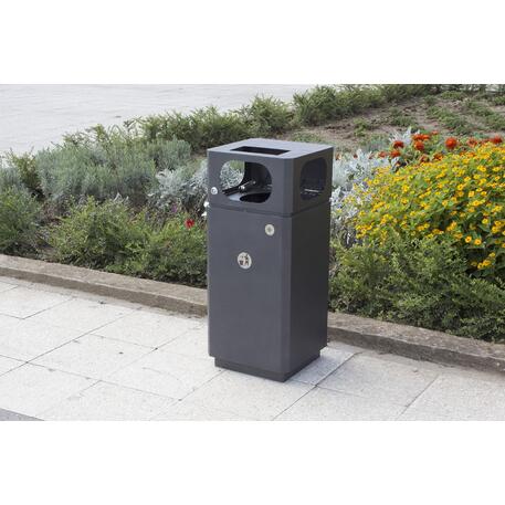 Metal litter bin '39x39xH/90cm 35L / BS-172'