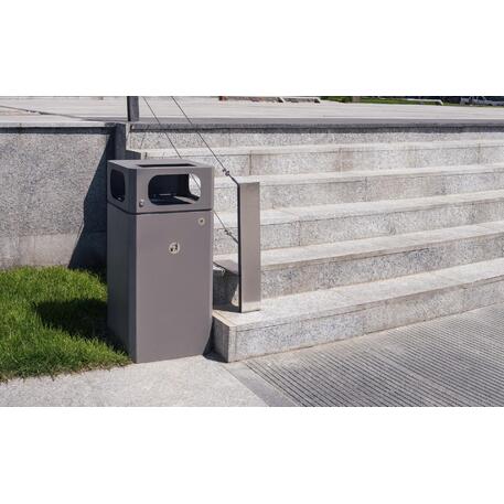 Metal litter bin '39x39xH/90cm 35L / BS-172'