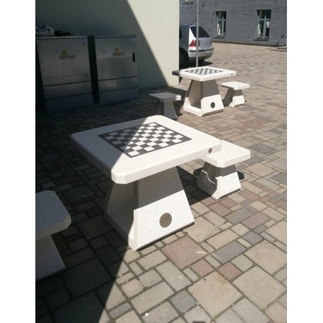 Бетонный шахматный стол с 2 или 4 шт. стулья '80x80xH/70cm / BS-190/ 191'