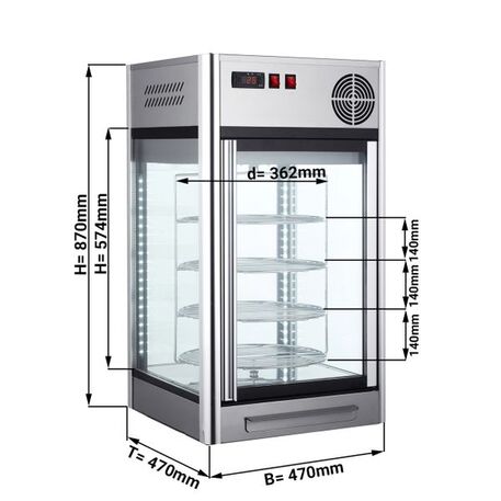 Vertikali šaldoma kvadratinė vitrina (108L +2°C /+ 10°C)