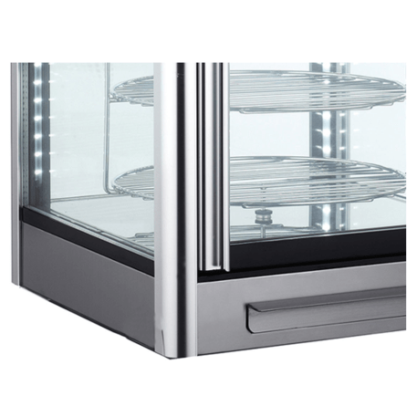 Vertikali šaldoma kvadratinė vitrina (108L +2°C /+ 10°C)