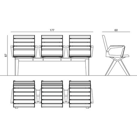 Metal bench 'Traffic / 001239'